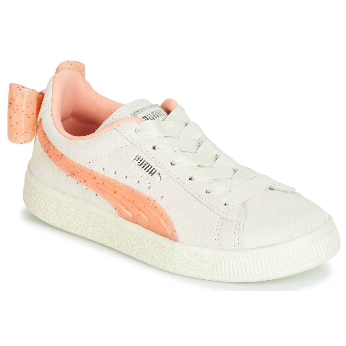 Sko Pige Lave sneakers Puma PS SUEDE BOW JELLY AC.WHIS Beige