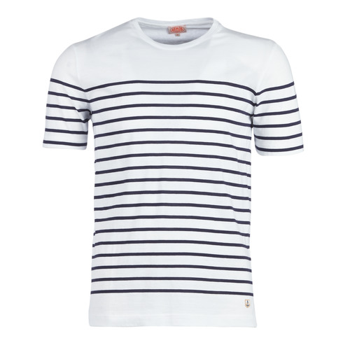 textil Herre T-shirts m. korte ærmer Armor Lux YAYALOUT Hvid / Marineblå