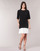 textil Dame Korte kjoler Lauren Ralph Lauren ELBOW SLEEVE DAY DRESS Sort / Hvid