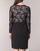 textil Dame Korte kjoler Lauren Ralph Lauren LACE PANEL JERSEY DRESS Sort