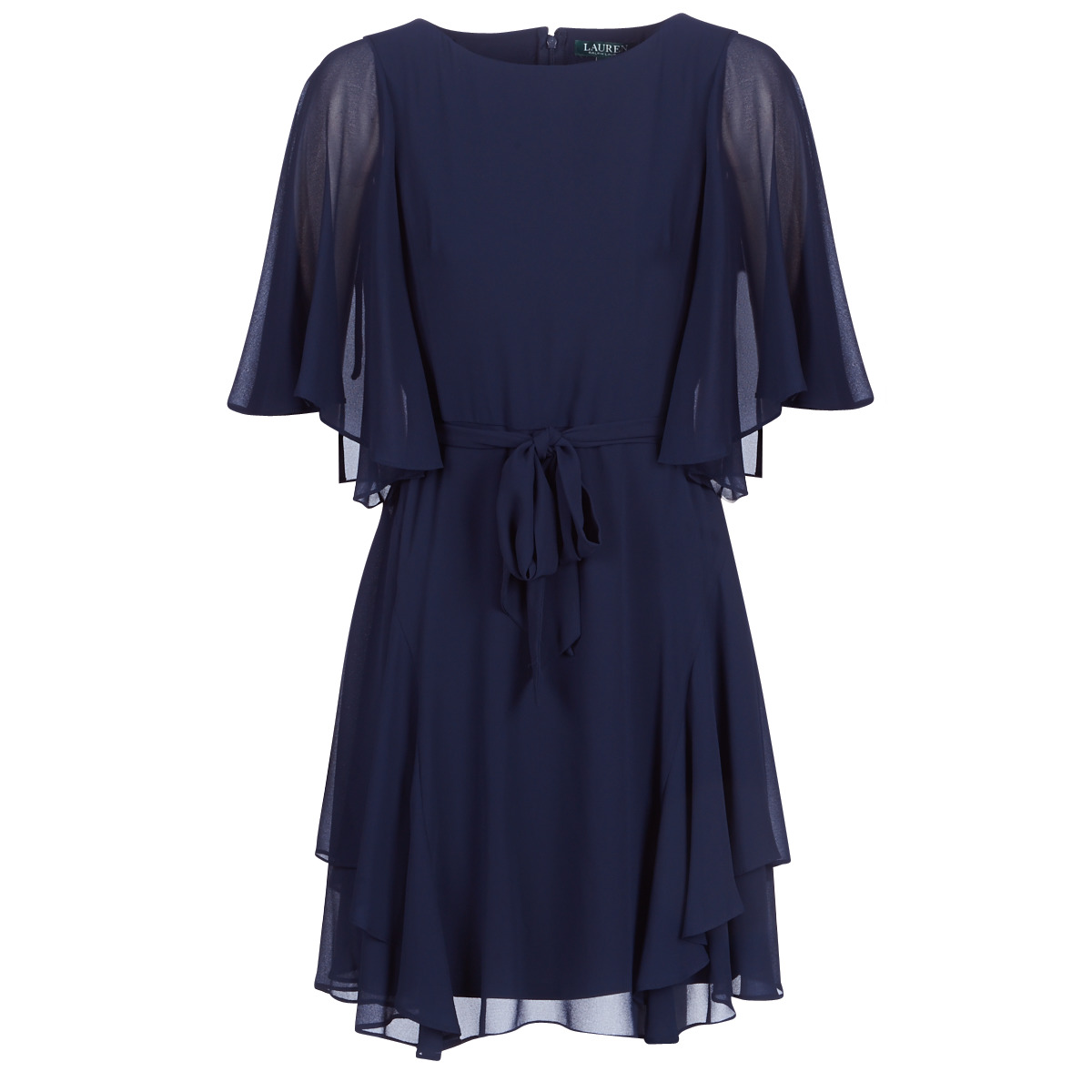 textil Dame Korte kjoler Lauren Ralph Lauren NAVY-3/4 SLEEVE-DAY DRESS Marineblå