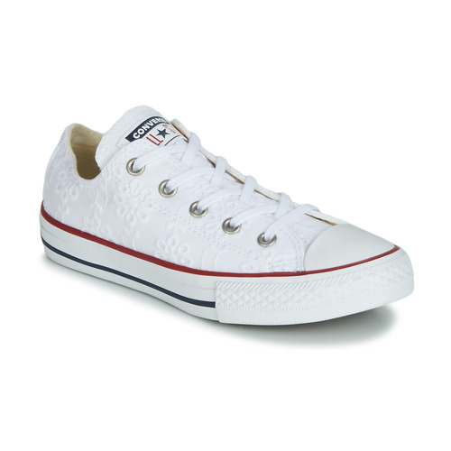 Sko Pige Lave sneakers Converse CHUCK TAYLOR ALL STAR BROADERIE ANGLIAS OX Hvid