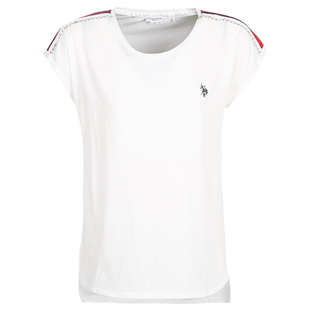 textil Dame T-shirts m. korte ærmer U.S Polo Assn. JEWELL TEE SS Hvid