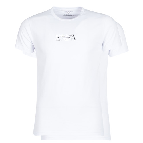textil Herre T-shirts m. korte ærmer Emporio Armani CC715-PACK DE 2 Hvid