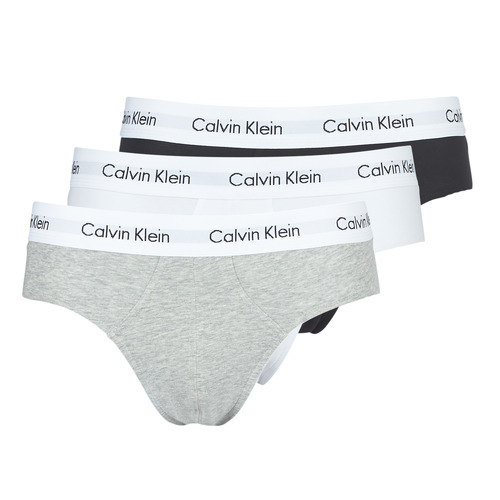 Calvin Klein Jeans COTTON STRECH HIP BREIF X 3 Sort / Hvid / Grå / Marmoreret - Gratis fragt | Spartoo.dk ! Undertøj Trunks Herre 263,00 Kr