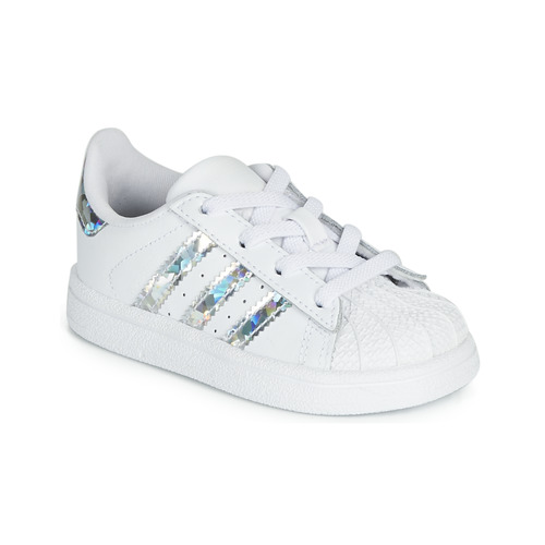 Sko Pige Lave sneakers adidas Originals SUPERSTAR EL I Hvid / Sølv