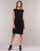 textil Dame Korte kjoler Lauren Ralph Lauren BUTTON-TRIM CREPE DRESS Sort