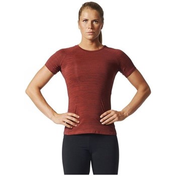 textil Dame T-shirts m. korte ærmer adidas Originals Performance Tee Sort, Rød