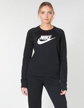 textil Dame Sweatshirts Nike W NSW ESSNTL CREW FLC HBR Sort