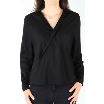 textil Dame Skjorter / Skjortebluser Wrangler L/S Wrap Shirt Black W5180BD01 Sort