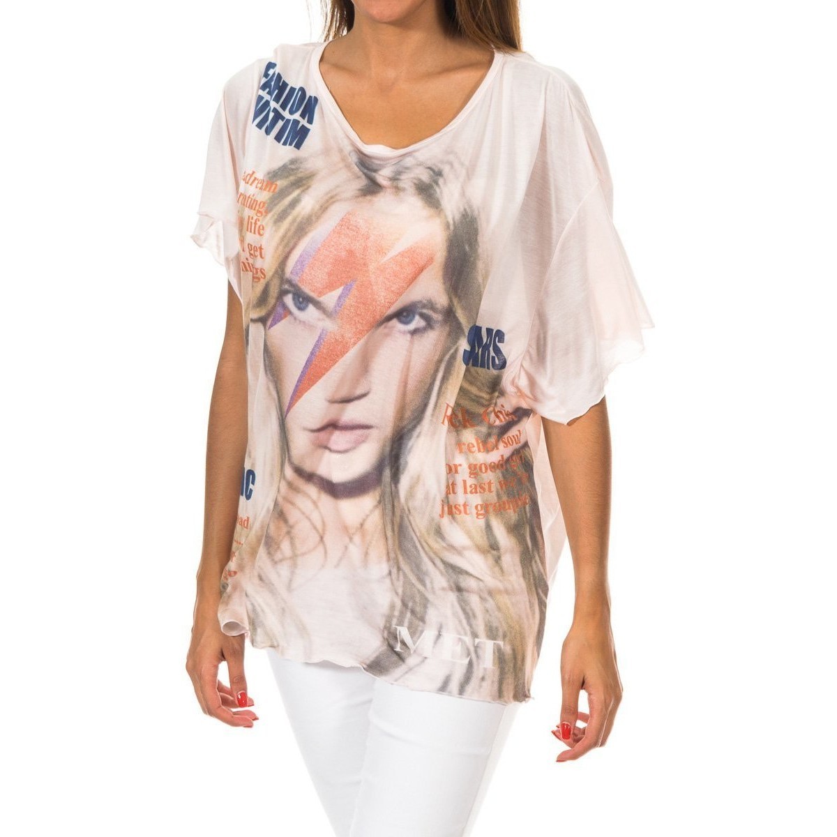 textil Dame Langærmede T-shirts Met 10DMC0221-0012 Pink