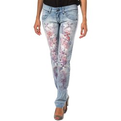 textil Dame Lige jeans Met F054176-909 Blå