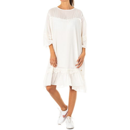 textil Dame Korte kjoler La Martina LWD006-00002 Hvid