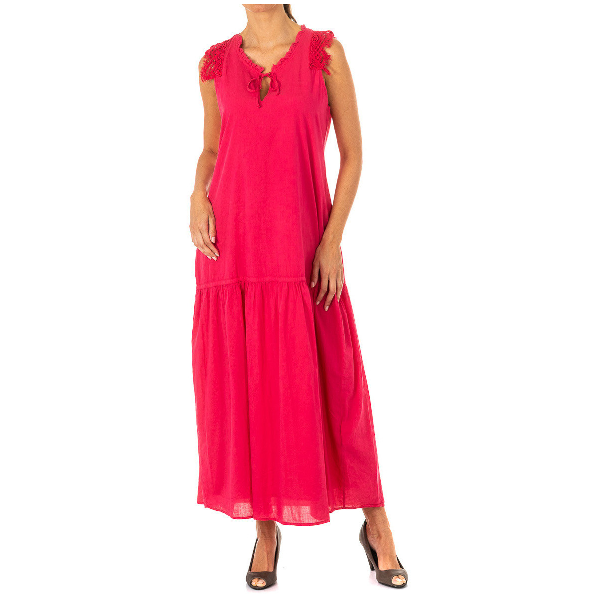 textil Dame Lange kjoler La Martina LWD007-06072 Pink
