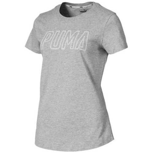 textil Dame T-shirts m. korte ærmer Puma Athletics Logo Grå