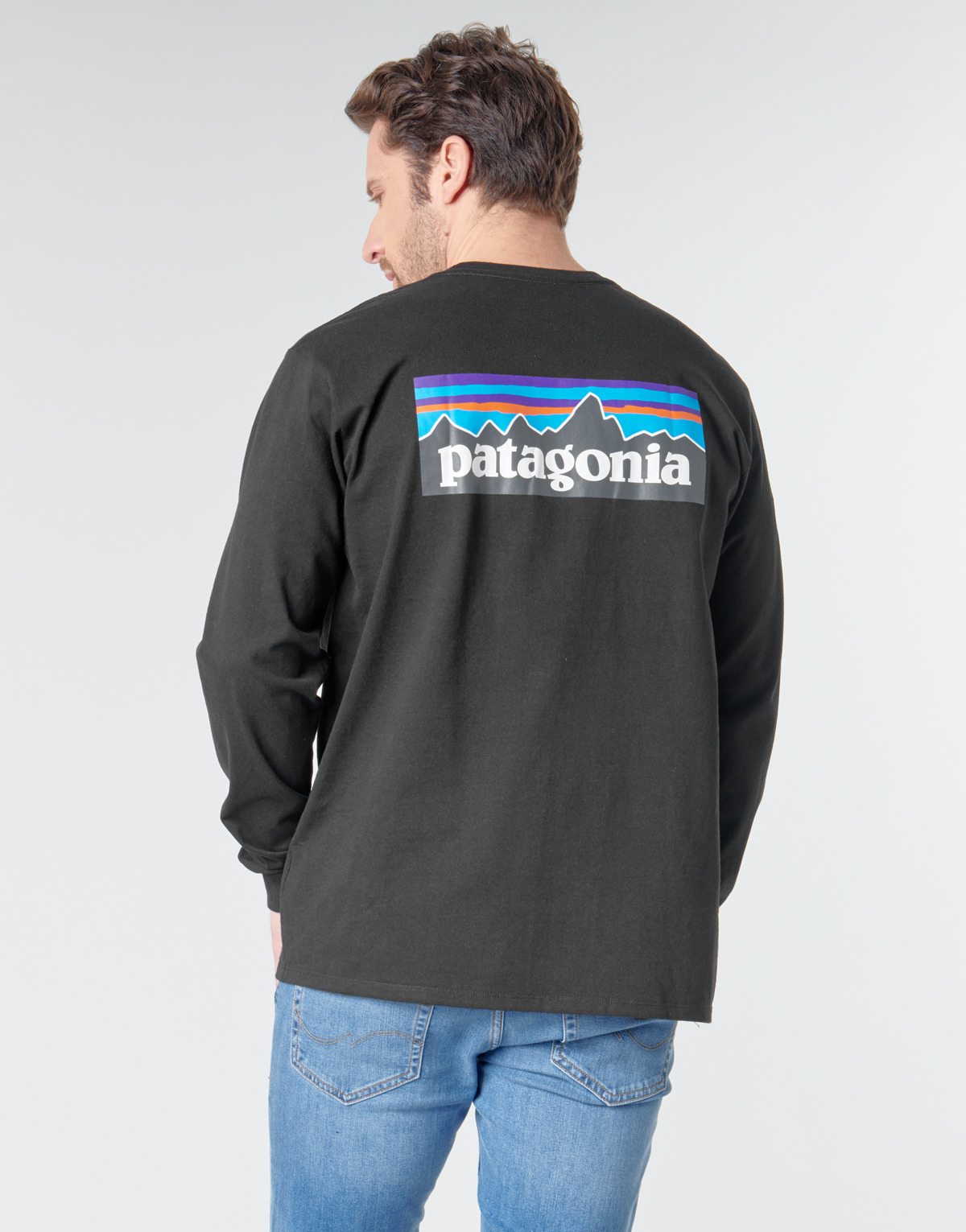 textil Herre Langærmede T-shirts Patagonia M'S L/S P-6 LOGO RESPONSIBILI-TEE Sort