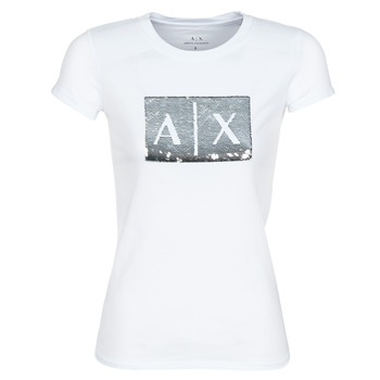 textil Dame T-shirts m. korte ærmer Armani Exchange HANEL Hvid