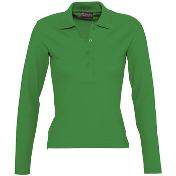textil Dame Polo-t-shirts m. lange ærmer Sols PODIUM COLORS Grøn