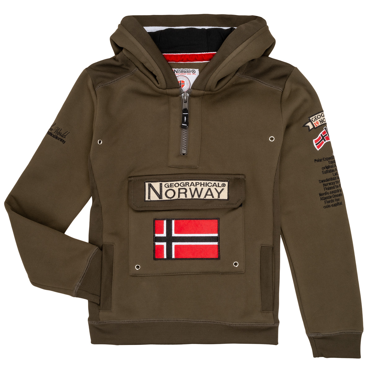 Geographical Norway GYMCLASS Kaki - Gratis fragt | Spartoo.dk ! - textil Sweatshirts 224,00 Kr