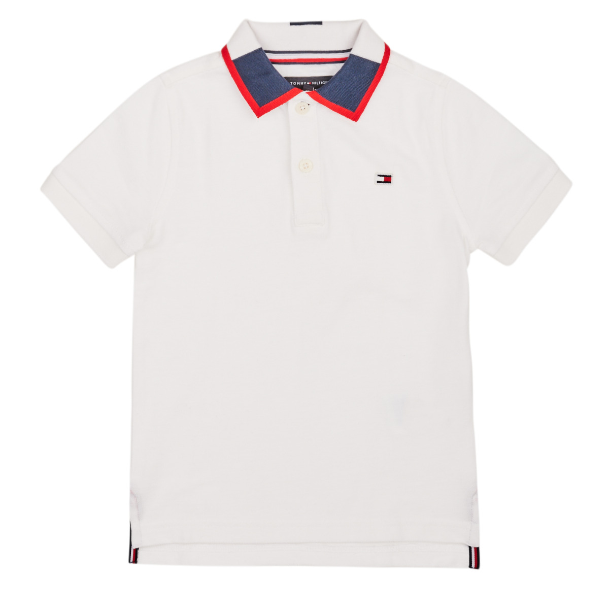 textil Dreng Polo-t-shirts m. korte ærmer Tommy Hilfiger KB0KB05658 Hvid