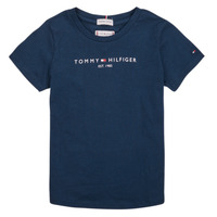 textil Pige T-shirts m. korte ærmer Tommy Hilfiger KG0KG05023 Marineblå