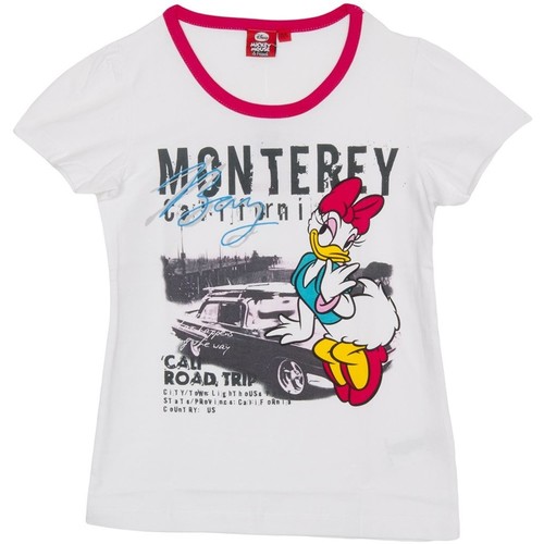 textil Pige T-shirts m. korte ærmer Disney WD26120-BLANCO Hvid