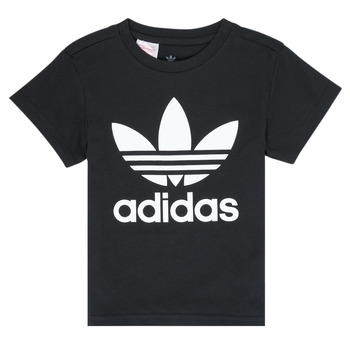 textil Børn T-shirts m. korte ærmer adidas Originals LEILA Sort
