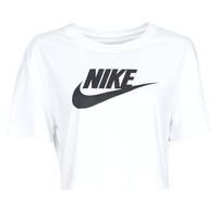 textil Dame T-shirts m. korte ærmer Nike W NSW TEE ESSNTL CRP ICN FTR Hvid / Sort