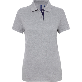textil Dame Polo-t-shirts m. korte ærmer Asquith & Fox Contrast Heather/ Navy