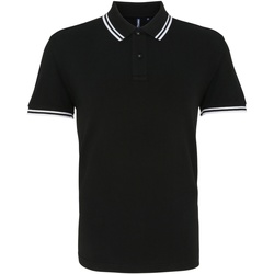 textil Herre Polo-t-shirts m. korte ærmer Asquith & Fox AQ011 Black/ White