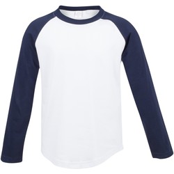 textil Børn Langærmede T-shirts Skinni Fit SM271 White / Oxford Navy
