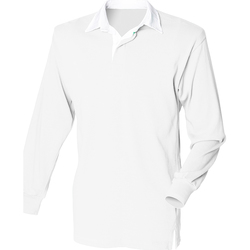 textil Herre Polo-t-shirts m. lange ærmer Front Row FR100 White/White