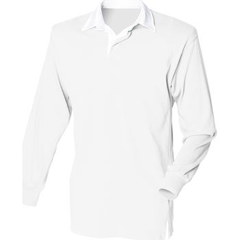 textil Polo-t-shirts m. lange ærmer Front Row FR100 Hvid