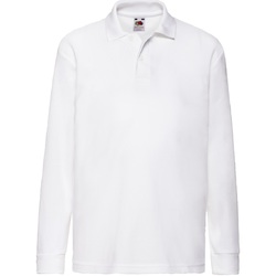 textil Dreng Polo-t-shirts m. lange ærmer Fruit Of The Loom 63201 White