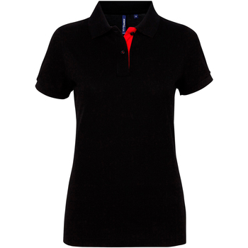 textil Dame Polo-t-shirts m. korte ærmer Asquith & Fox Contrast Sort