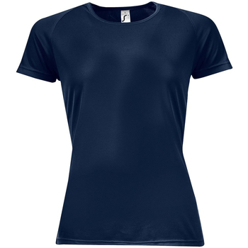 textil Dame T-shirts m. korte ærmer Sols 01159 Blå