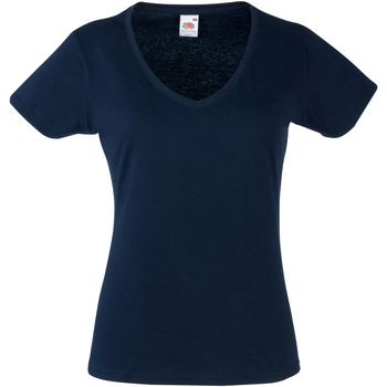 textil Dame T-shirts m. korte ærmer Fruit Of The Loom 61398 Blå