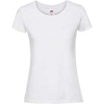 textil Dame T-shirts m. korte ærmer Fruit Of The Loom SS424 Hvid
