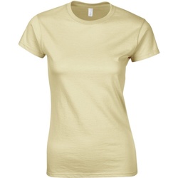 textil Dame T-shirts m. korte ærmer Gildan Soft Sand