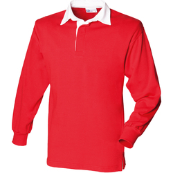 textil Herre Polo-t-shirts m. lange ærmer Front Row FR100 Red/White