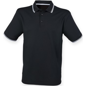 textil Herre Polo-t-shirts m. korte ærmer Henbury HB482 Sort