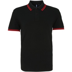 textil Herre Polo-t-shirts m. korte ærmer Asquith & Fox AQ011 Black/ Red
