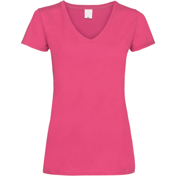 textil Dame T-shirts m. korte ærmer Universal Textiles Value Hot Pink