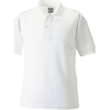 textil Dreng Polo-t-shirts m. korte ærmer Jerzees Schoolgear 539B Hvid