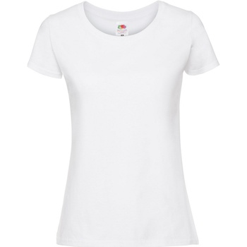 textil Dame T-shirts m. korte ærmer Fruit Of The Loom 61424 Hvid