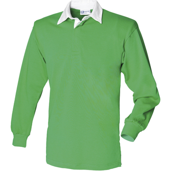 textil Herre Polo-t-shirts m. lange ærmer Front Row FR100 Bright Green/White