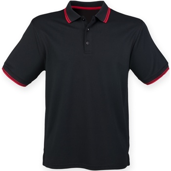 textil Herre Polo-t-shirts m. korte ærmer Henbury HB482 Black/Red