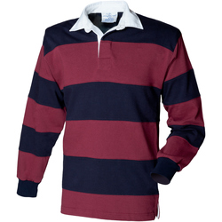 textil Herre Polo-t-shirts m. lange ærmer Front Row FR08M Burgundy/Navy