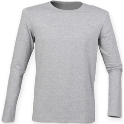textil Herre Langærmede T-shirts Skinni Fit SF124 Heather Grey