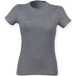 textil Dame T-shirts m. korte ærmer Skinni Fit SK161 Grey Triblend